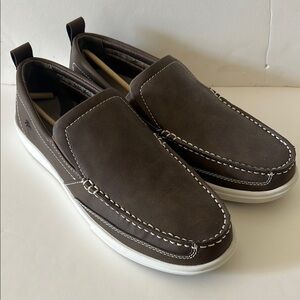 Margaritaville Brown and White Boat Shoe Loafers